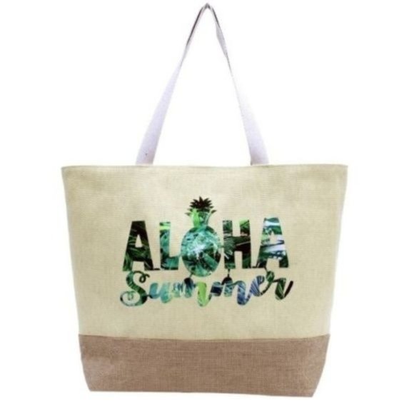 "Aloha Summer"‎ Beach Pool Shopping Tote Bag - Picture 1 of 3